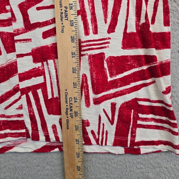 Zenergy by Chicos Top Womens 3 XL/16 Red Scoop Neck Abstract Hippie Y2K Colorful - Picture 5 of 8